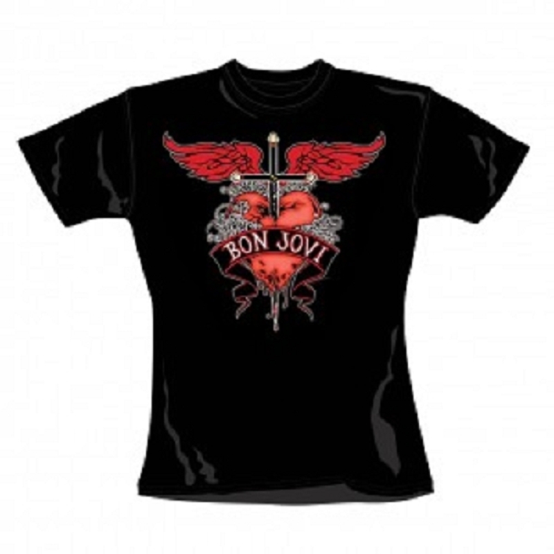 BON JOVI  HEART & DAGGER  GIRLIE SHIRT GR/SIZE S NEU